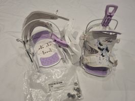 Snowboardbindung Flow Minx weiss lila Damen