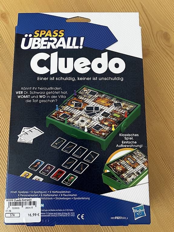 Giochi: Cluedo von Hasbro in Reiseformat – Usato da Thalwil venduto da schleiereule67 1