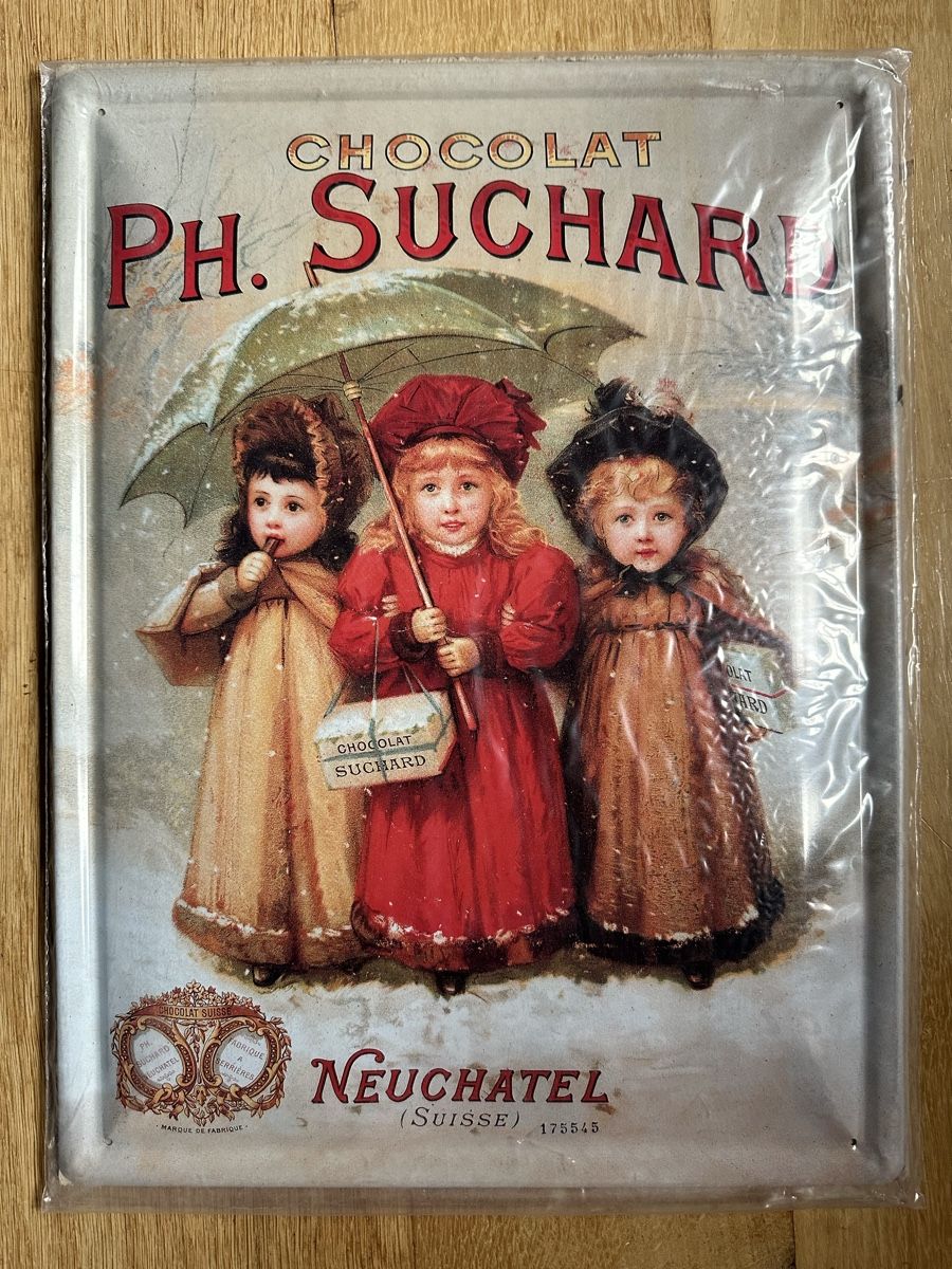 Insegne: Suchard Schokolade neuchatel Werbung Reklame Classic  – Nuovo (secondo la descrizione) da Reinach AG venduto da rares75