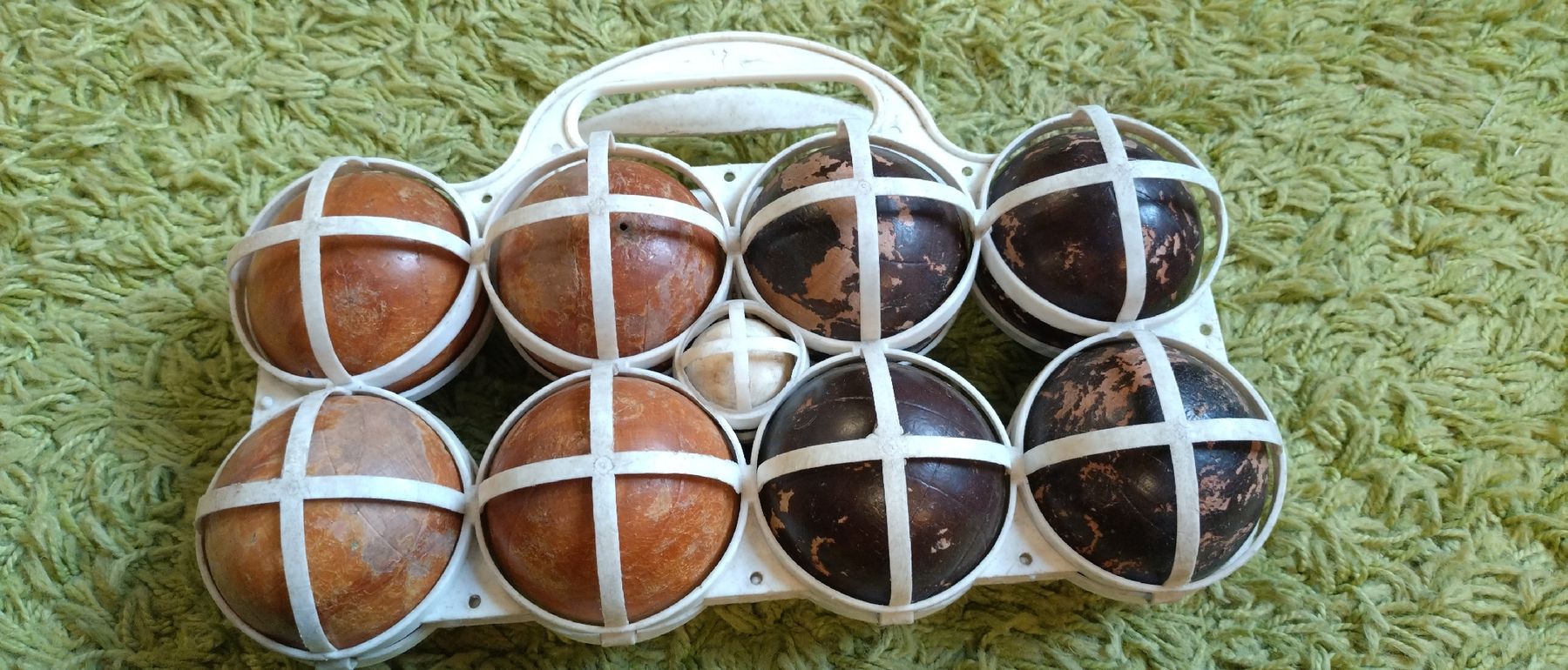 Spiele: Jeu de boules en bois vintage avec support – Gebraucht aus Farvagny-le-Grand von LaCaverne