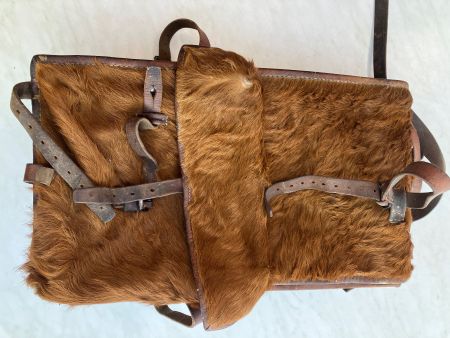 Schweizer Ordonnanz Rucksack "Haaraff" Fell Leder