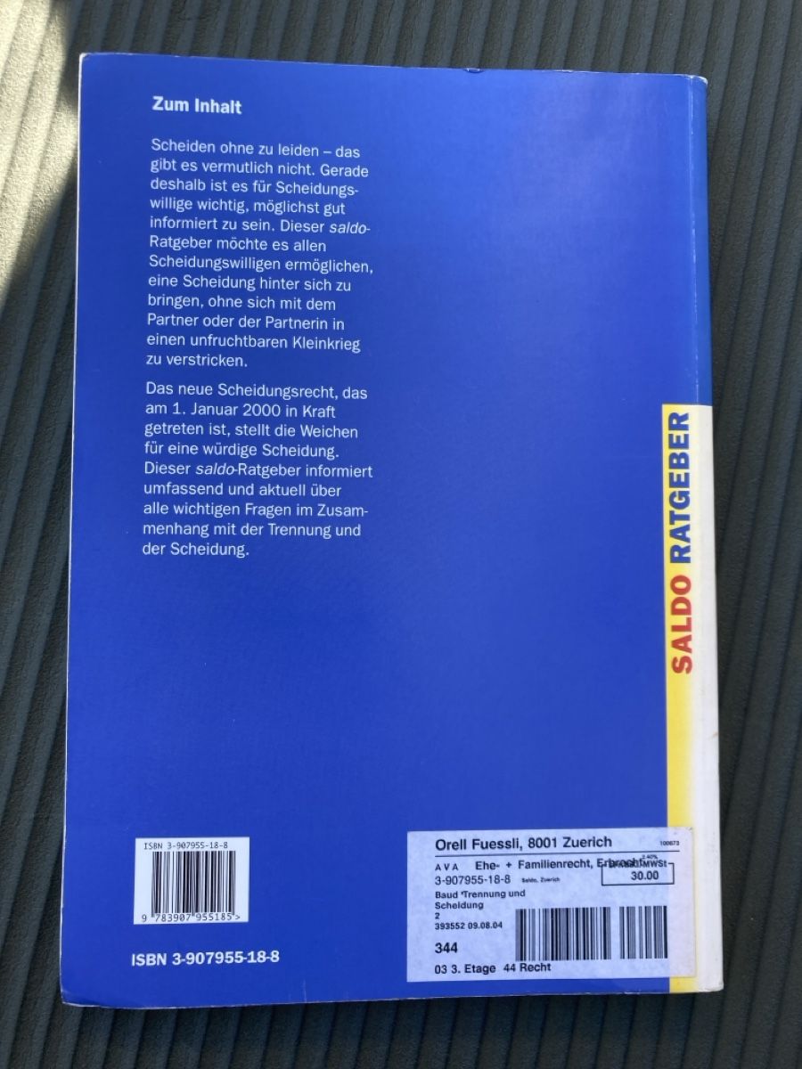 Bücher: Ratgeber Trennung und Scheidung – Gebraucht aus Mendrisio von rappoport 1