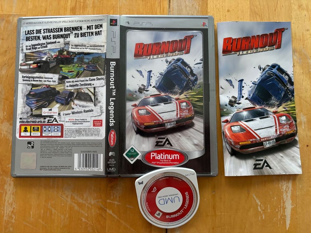 Burnout Legends Sur Sony PSP – Complet, PAL, Très Bon état (CIB)