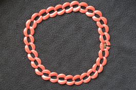 Superbe collier chaîne corail, style vintage, parfait pour l