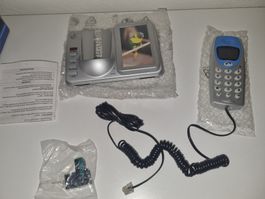 Telefon mit Anrufbeantworter silber blau neu in OVP