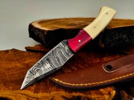 Geprüft! 1A Knife Faltenstahl DAMASCUS Damast Jagd Messer