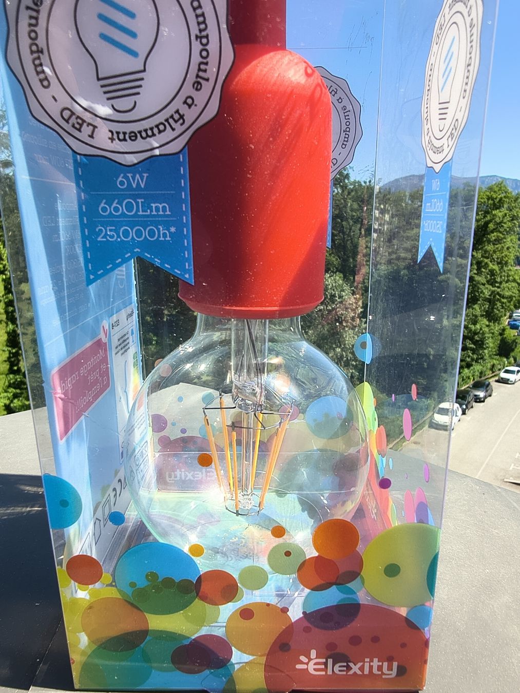 Lampadari & plafoniere: Kit de suspension rouge avec ampoule LED Elexity – Nuovo e nell'imballaggio originale da Genève venduto da Brachiopode 1