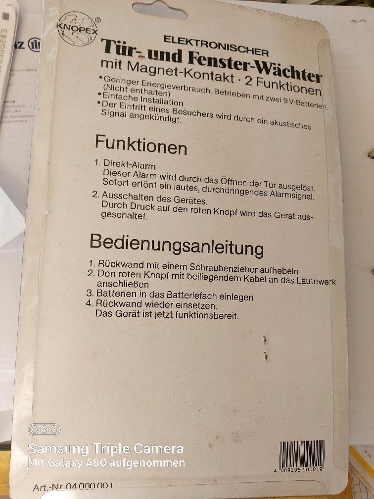 Alarmanlagen: Tür - und Fenstersicherung Knopex – Neu (gemäss Beschreibung) aus Höri von 2oo892 1