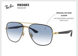 New Ray-Ban Sonnenbrille RB3683, Gold/Blau