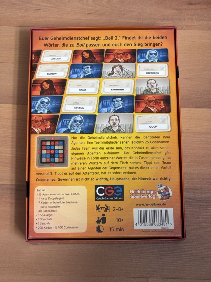 Giochi: Gesellschaftsspiel Codenames von Czech Games gebraucht – Usato da Hittnau venduto da PeterS75 1