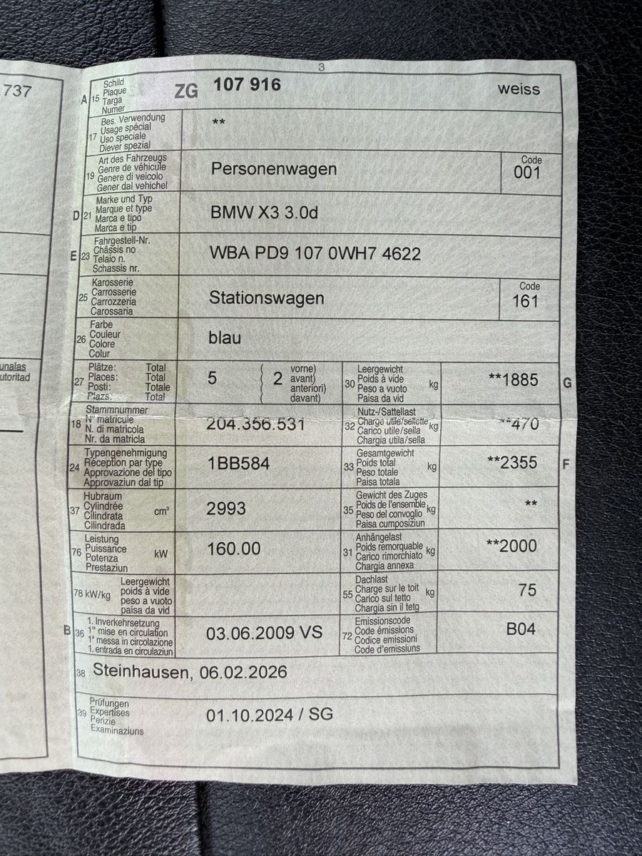 BMW Automobili: BMW X3 3.0d 180.000km, 2009 EXPORT – Difettoso da Menzingen venduto da Ioot 9