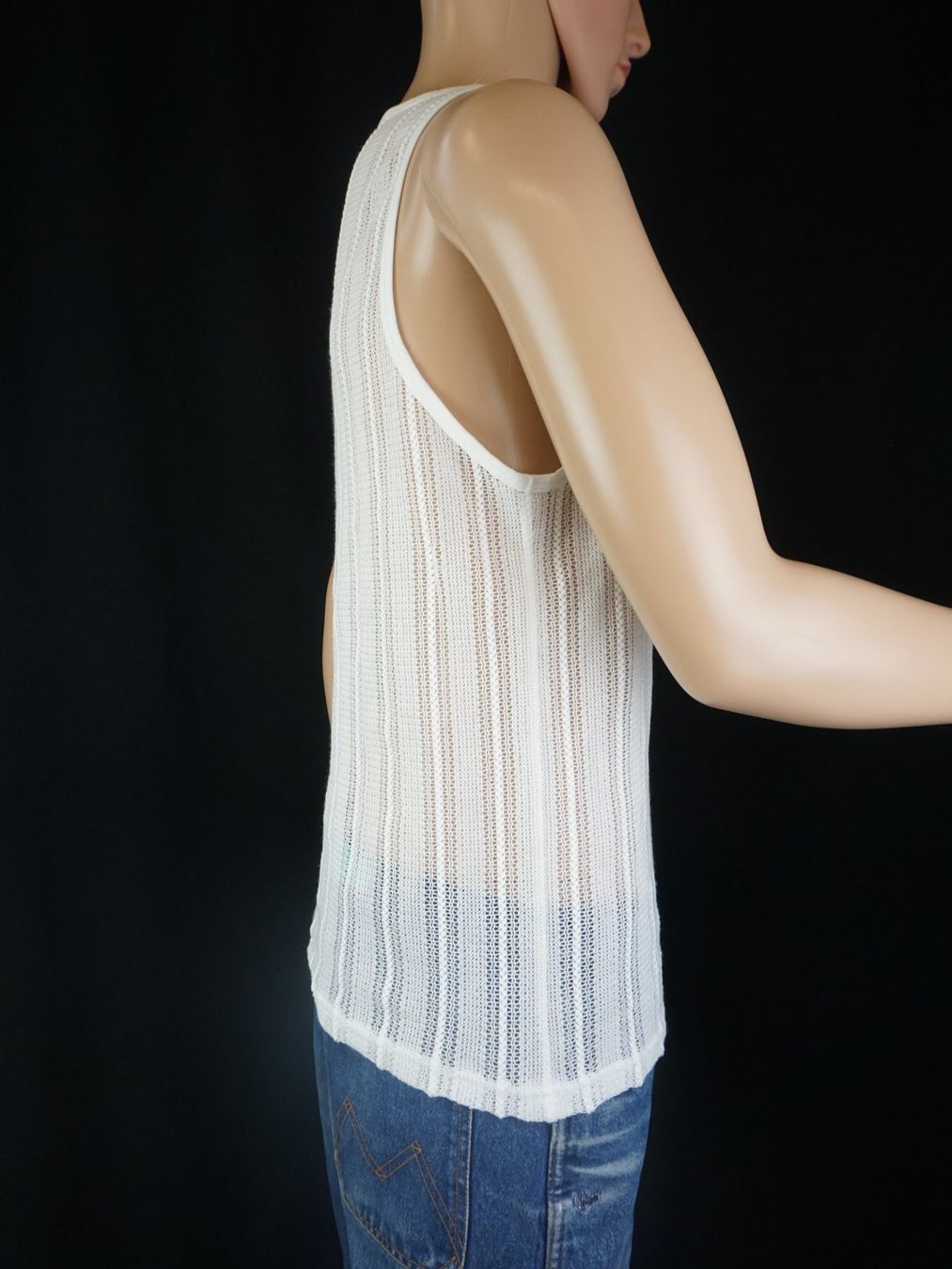 T-shirt: Weisses ärmelloses Stricktop Gr. 46 – Usato da Pratteln venduto da Restwert_Pratteln 3