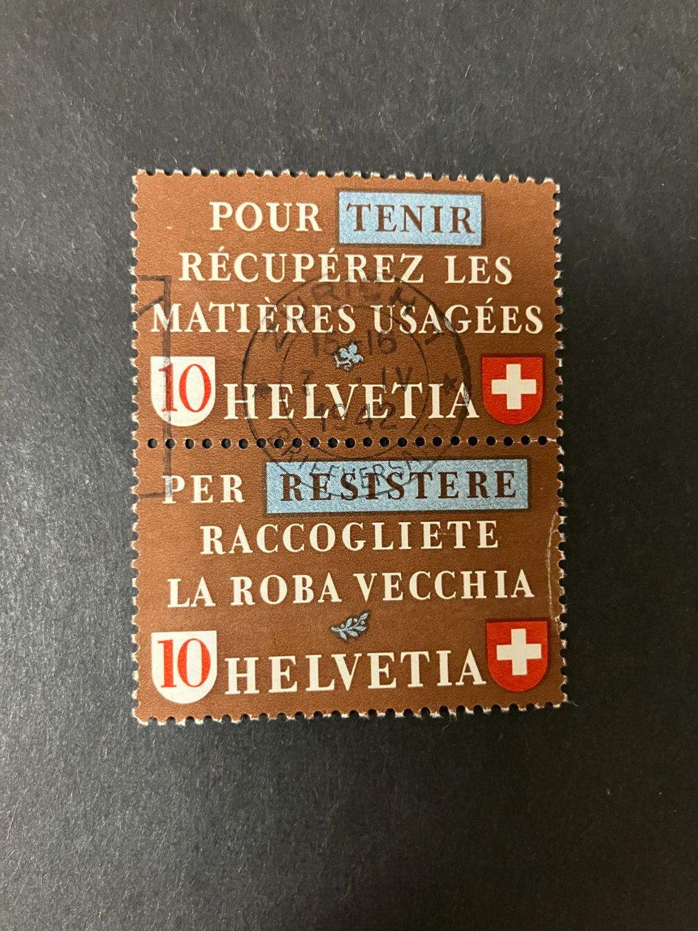 Tutti i francobolli: Altstoffverwertung, Kat.Z34 e, gestempelt, KP 110.-- – Usato da Würenlos venduto da Eulenpostuhu