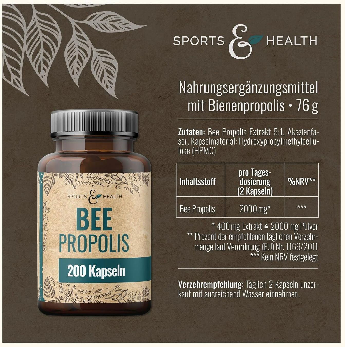 Cibi & Specialità: Bee Propolis 2000 mg 200 Kapseln Neu – Nuovo e nell'imballaggio originale da Suhr venduto da SchnapperCH 1
