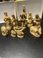 Krippenfiguren Holz 11-teilig Handgeschnitzt guter Zustand