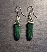 Boucles d'oreilles argentées/Jade