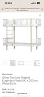 Etagenbett Oliver Furniture Wood 90x200cm weiss Eiche