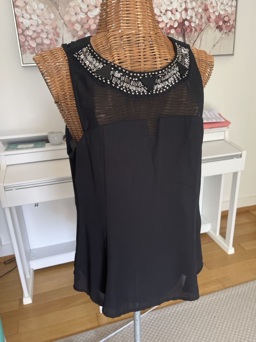 Zebra Tops: Top mit Pailletten und Voile, Zebra, M – Gebraucht aus Solothurn von Bobesch08 2