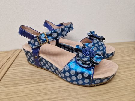 Laura Vita Sandalen 37 blau 50er Retro Style