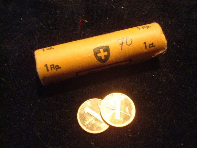 Tutti le monete: 1 Rappen-Rolle 1970 Glücksbringer – Usato da Riehen venduto da Baerewaegli