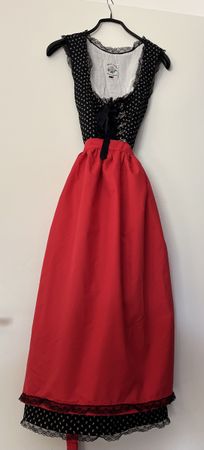 Elegantes Dirndl, Grösse 36, rot, schwarz, weiss