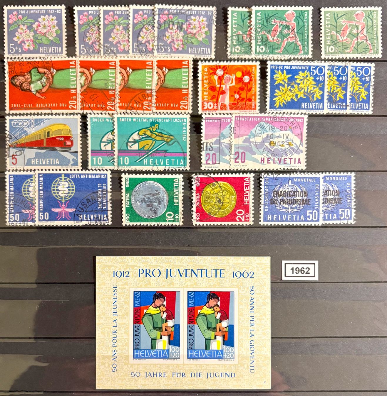 Tutti i francobolli: Timbres suisses 1962 Fleurs Train – Usato da Lausanne venduto da Cabessa