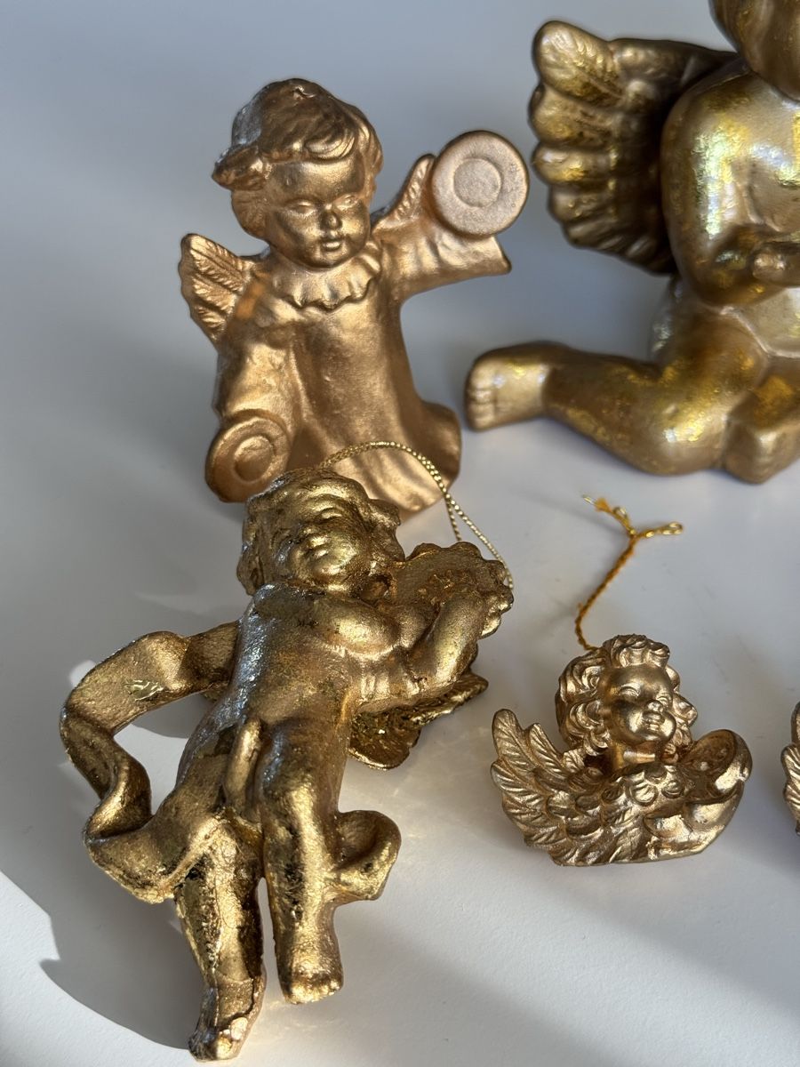 Statuette: 7 x Engelsfiguren, goldig – Usato da Stansstad venduto da ck1386 1