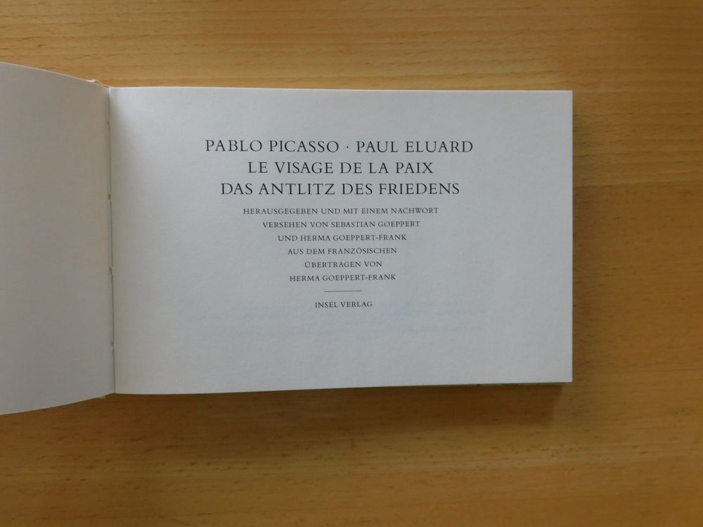 Picasso/Eluard - Das Antlitz Des Friendens | Kaufen auf Ricardo