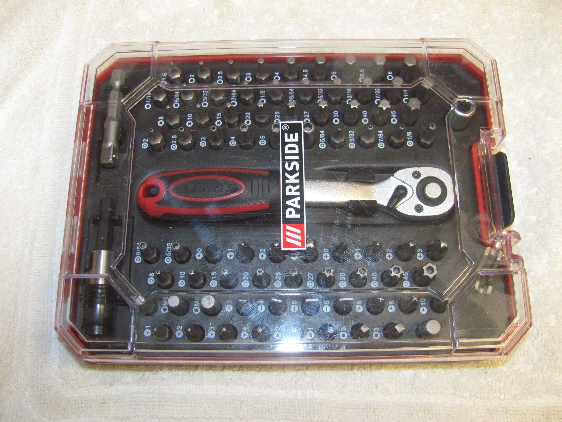 Parkside Tutti gli attrezzi: NEU Ratschen-Bit Set 81-teilig NEU – Nuovo e nell'imballaggio originale da Malters venduto da monarkli