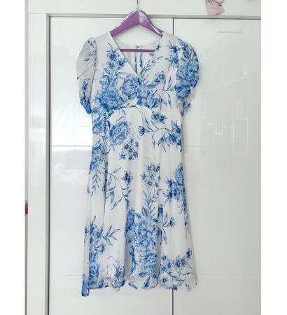 Calvin Klein - White and blue dress