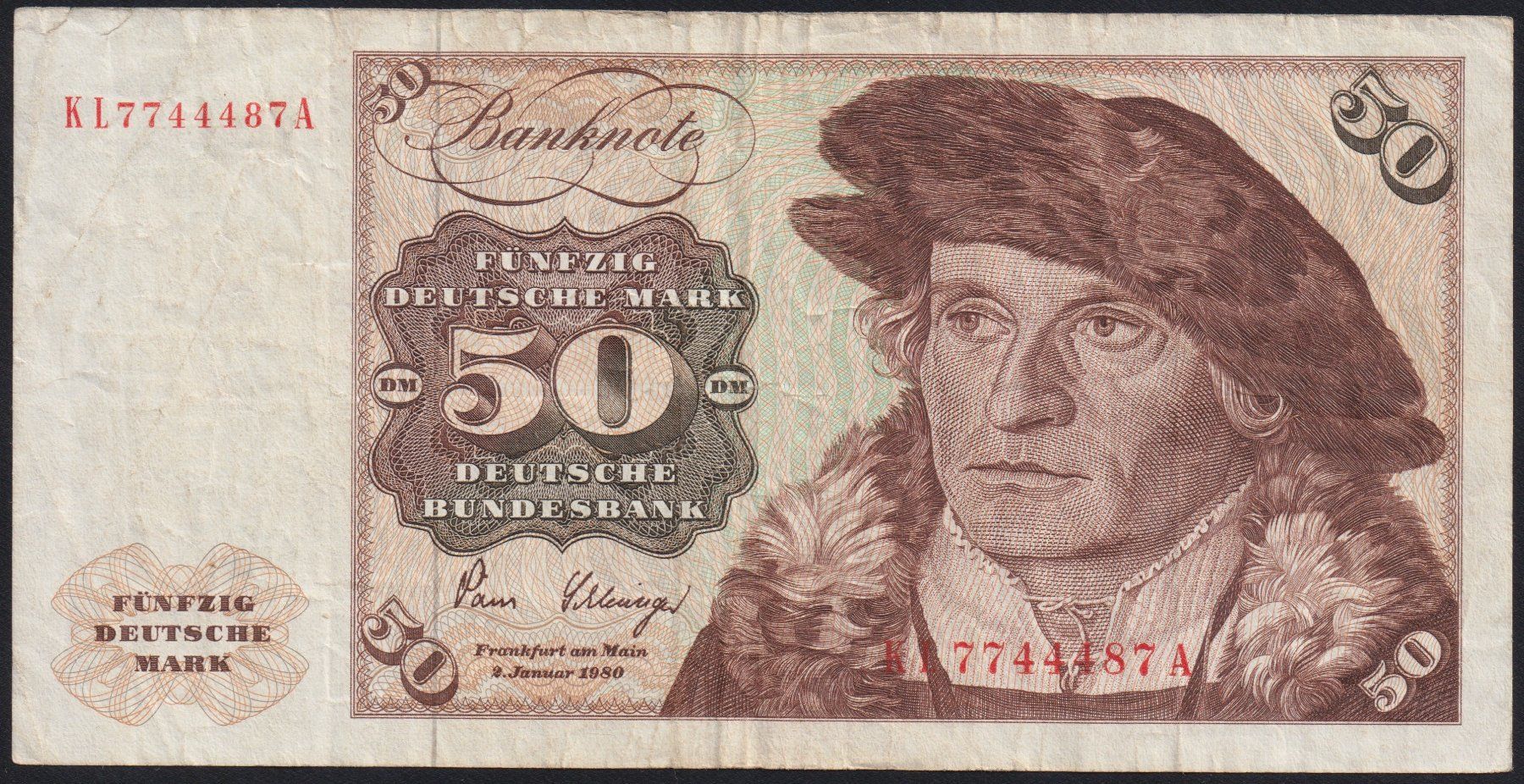 Banknoten: Deutschland 50 Mark 1980 – Gebraucht aus Brugg AG von banknoten_muesli