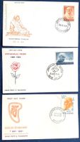 1961 - 1964 Indien  FDC - Tagore - Nehru - Kasturba Gandhi