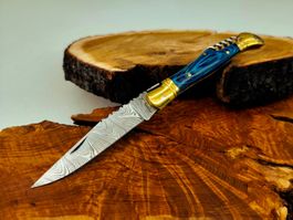 Laguiole Damast Messer Klappmesser echtes Damastmesser