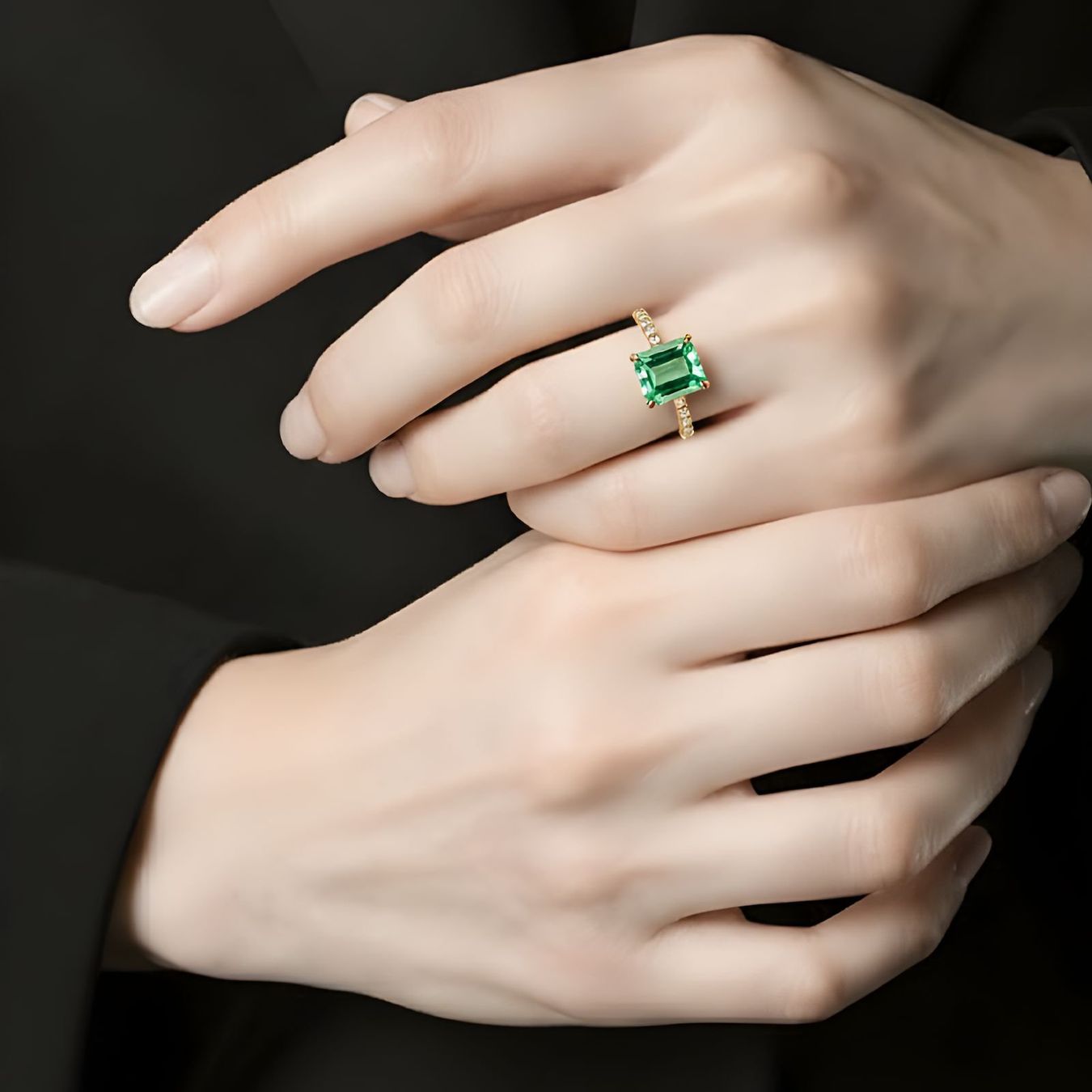 Anelli: Smaragd-Ring 14k Roségold 1,22ct – Nuovo e nell'imballaggio originale da Illnau venduto da Juwelier_Mahler_GmbH 1