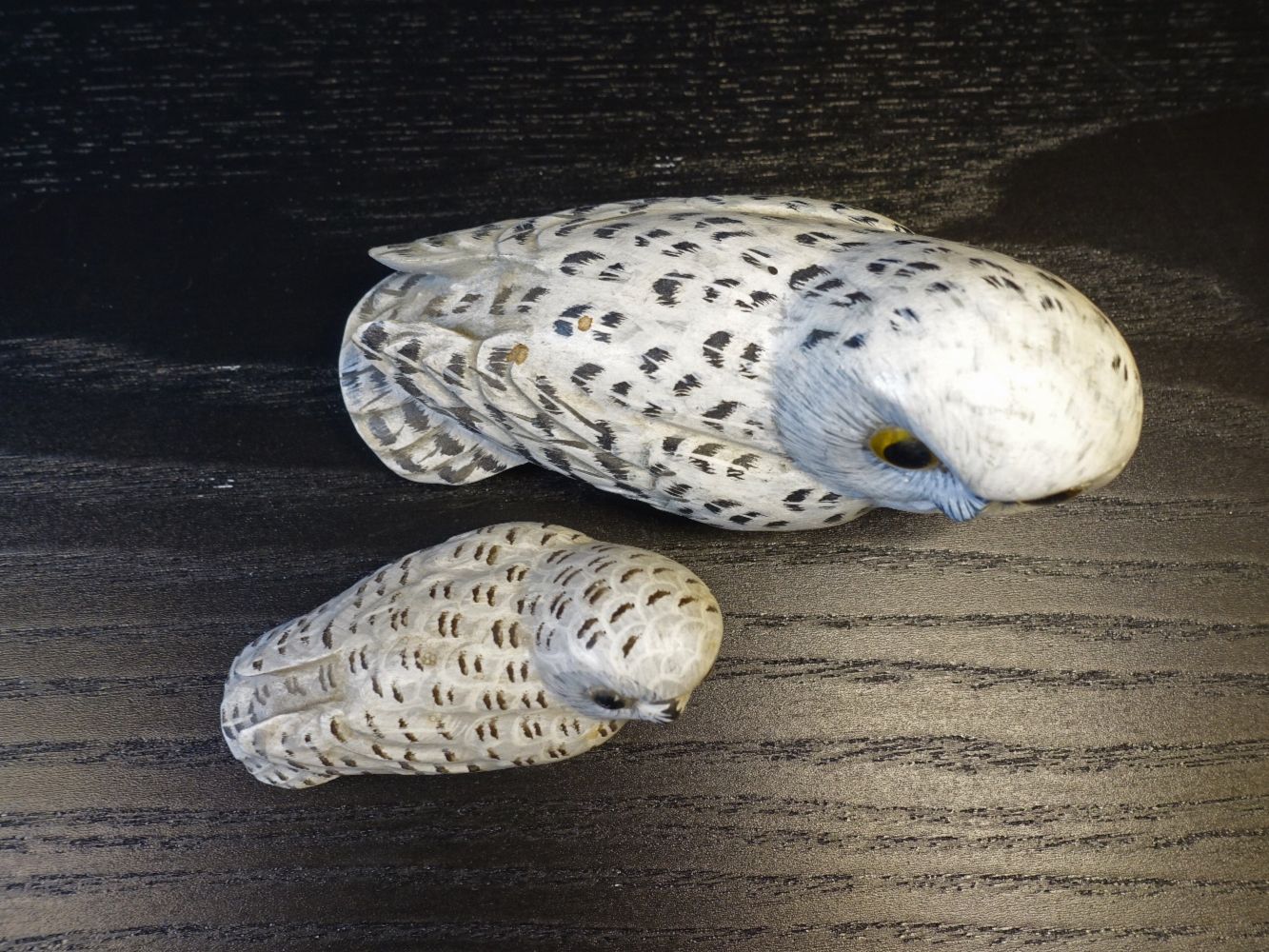 Statuette: Schneeeule / Eule aus Holz, 2 Stück – Usato da Russikon venduto da Eulenfeder 5
