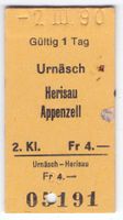 Billette Urnäsch - Herisau - Appenzell