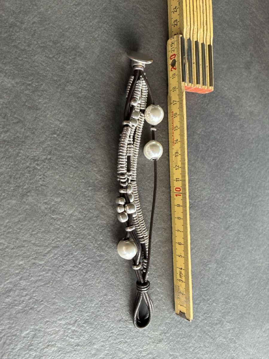 Bracelets: UNO de 50 Armband Leder Silber Perlen – Neuf (Voir description) à Horgen par bho66 3