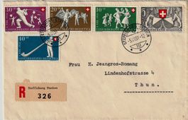 1951 Serie Volksspiele auf Brief