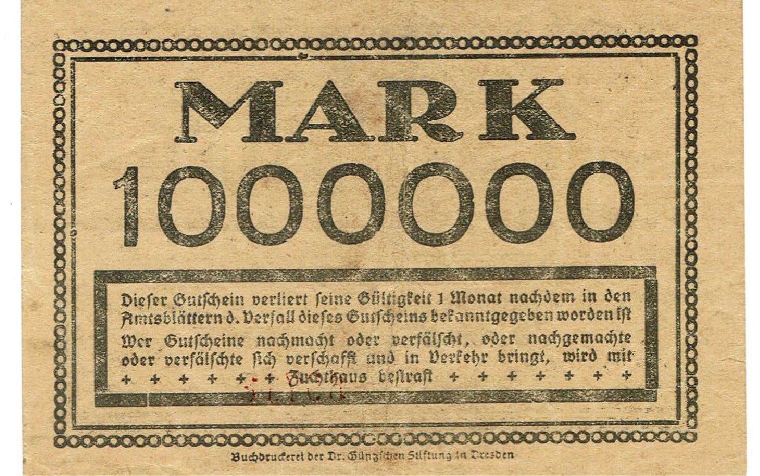 Banconote: Dresden 1 Mil.Mark 14.08.1923 VZ Reihe E – Usato da Steffisburg venduto da ber_8htf 1