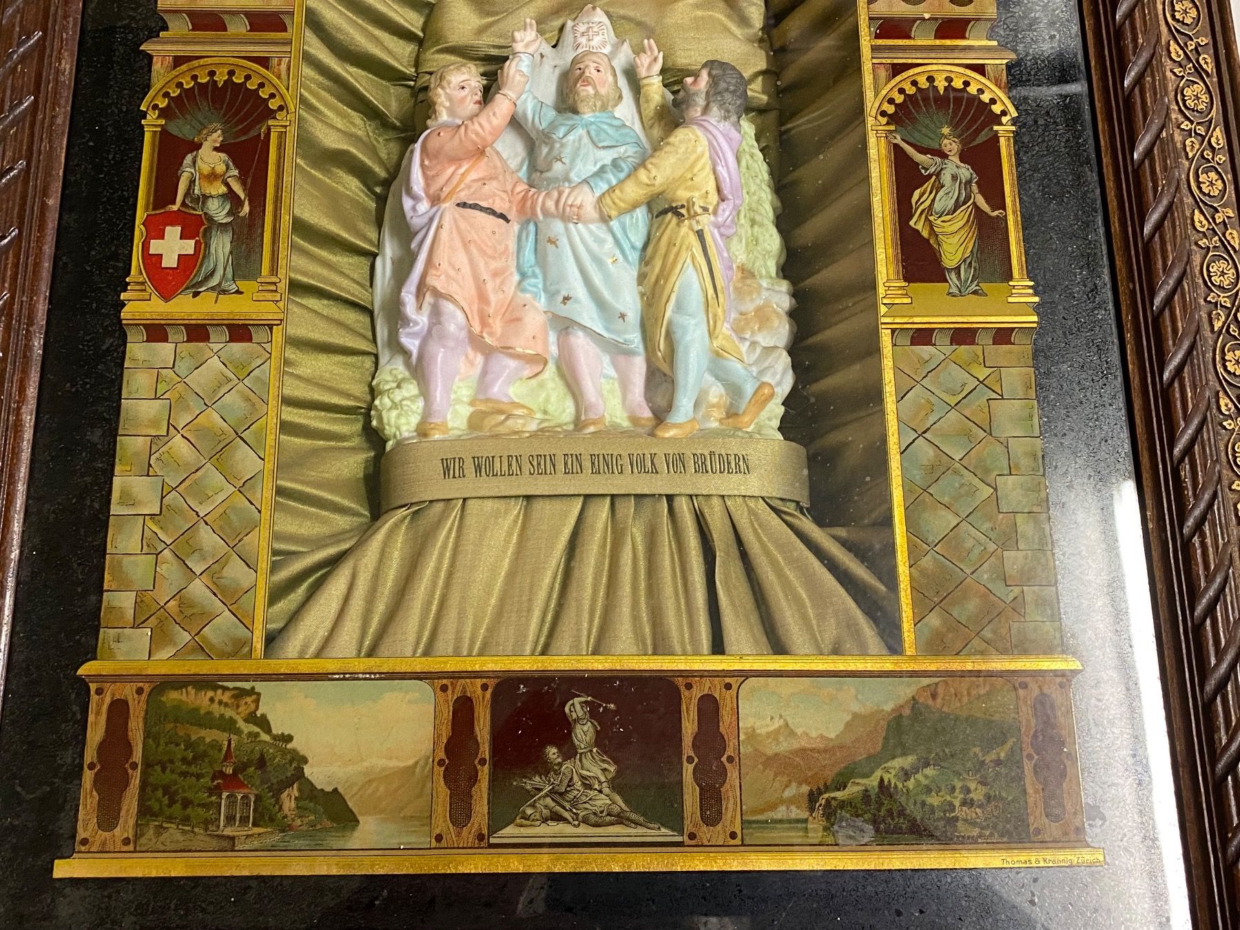 Poster & Bilder: Schweiz Rütlischwur Museumsstück mit Spieldose – Gebraucht aus Mosnang von Goldwasser 3