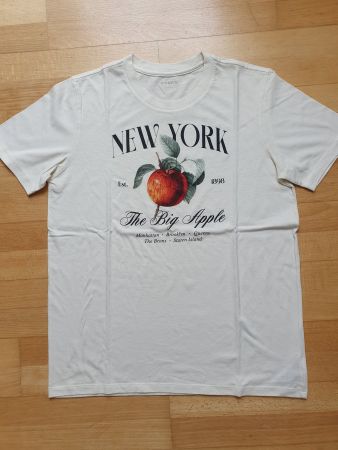 T-Shirt NEW YORK "The Big Apple" weiss Grösse M