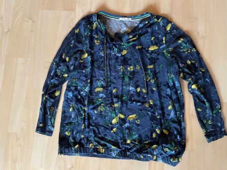 Cecil Langarmshirt Blumenmuster dunkelblau Grösse XL
