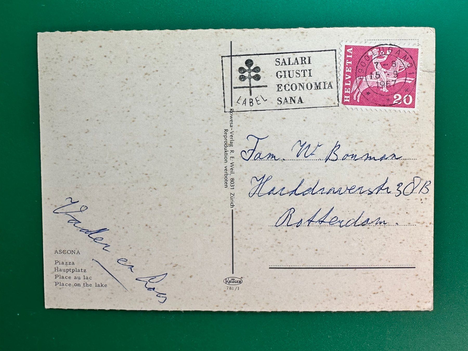 Cartoline postali: Ascona - Piazza – Usato da Steg VS venduto da danwer74 1