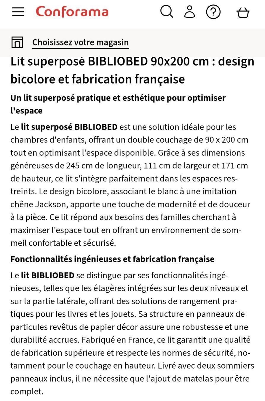 Letti: Lit superposé blanc avec escalier et étagères 90x200 cm – Usato da Genève venduto da bum_c272 7