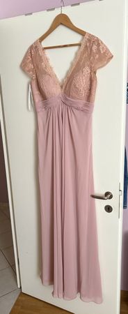 Mascara Abendkleid, Gr. 42, zartrosa mit Spitze, neu!