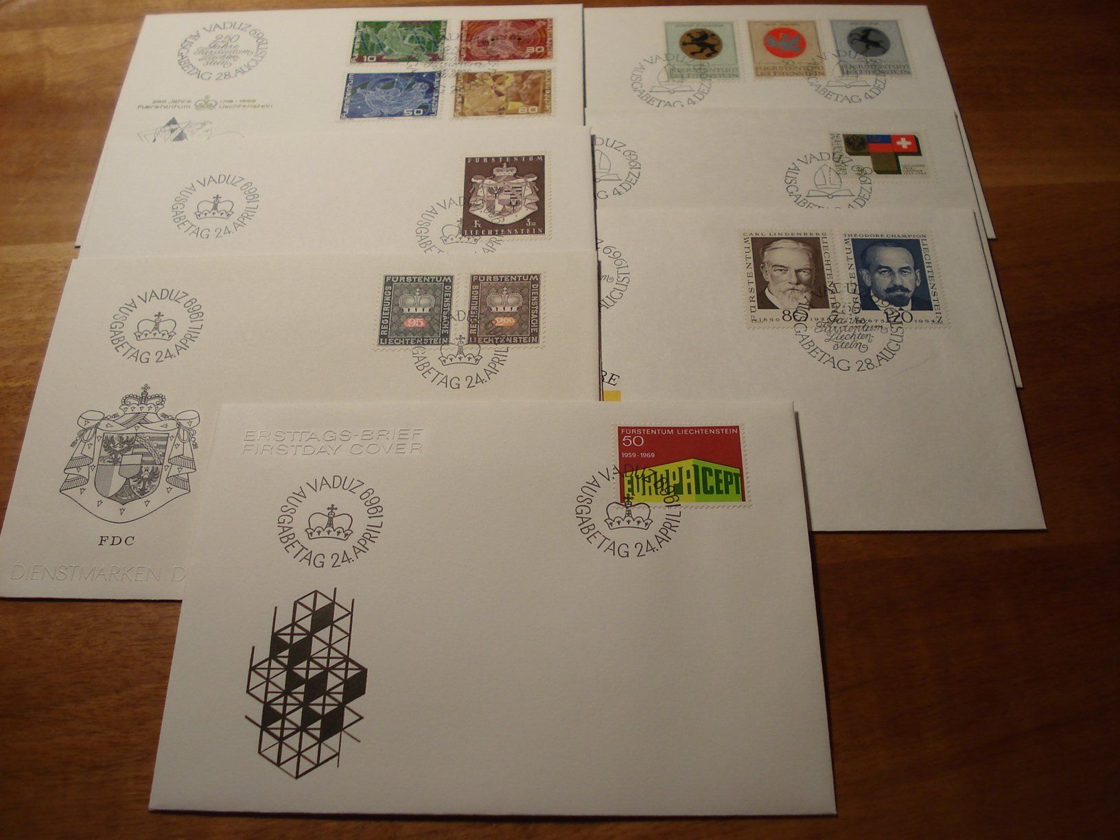 Tous les timbres: Liechtenstein 7 FDC 1969 – D'occasion à Niederwil AG par morostahu 1