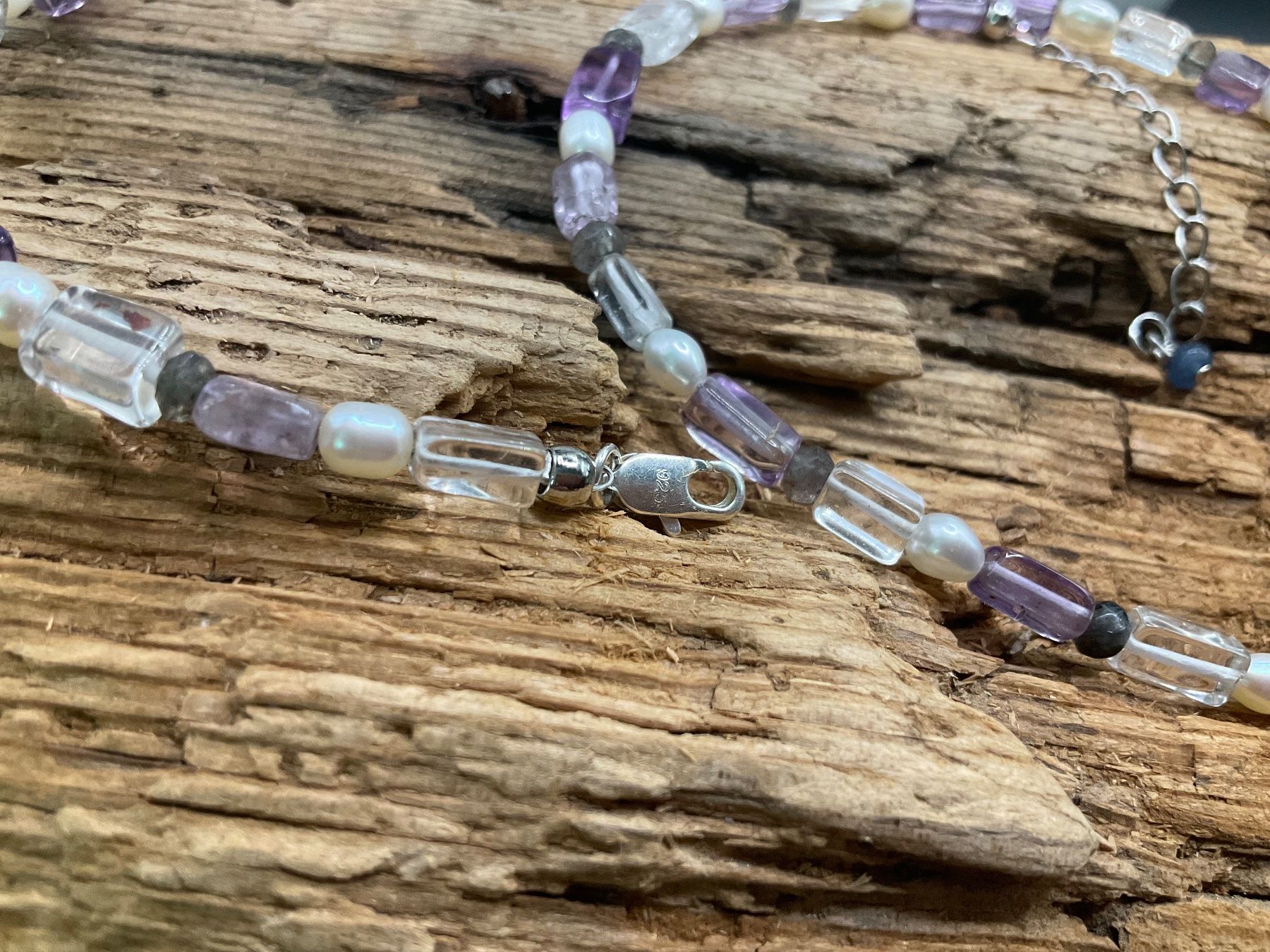 Catenine: Collier Amethyst, Süsswasserperlen, Quarz und Labradorit – Nuovo (secondo la descrizione) da luzern venduto da Alpendorf1 3