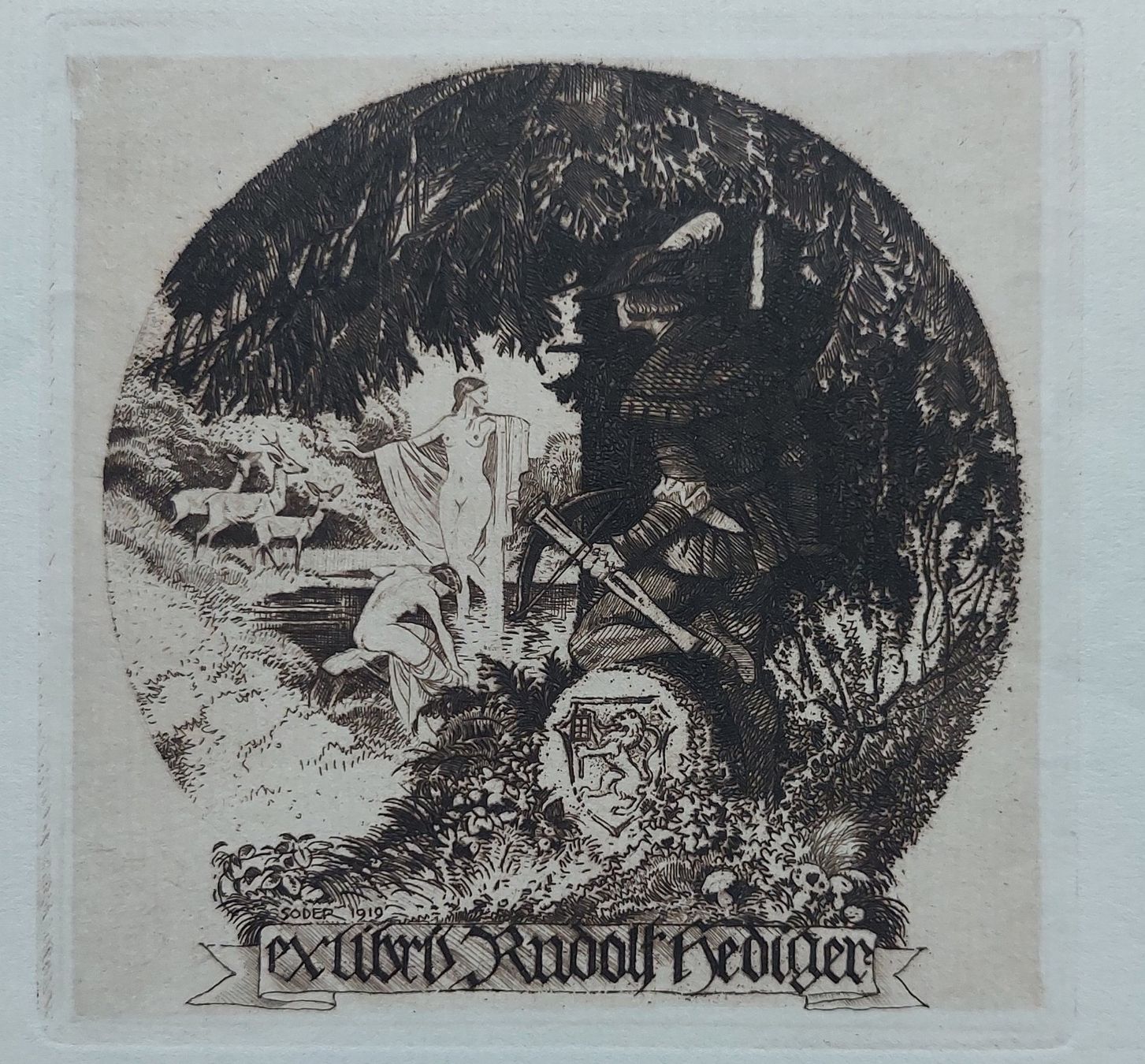 Tableaux: Exlibris Alfred Soder - Original Radierung 1919 – D'occasion à Obfelden par Exlibris-Art