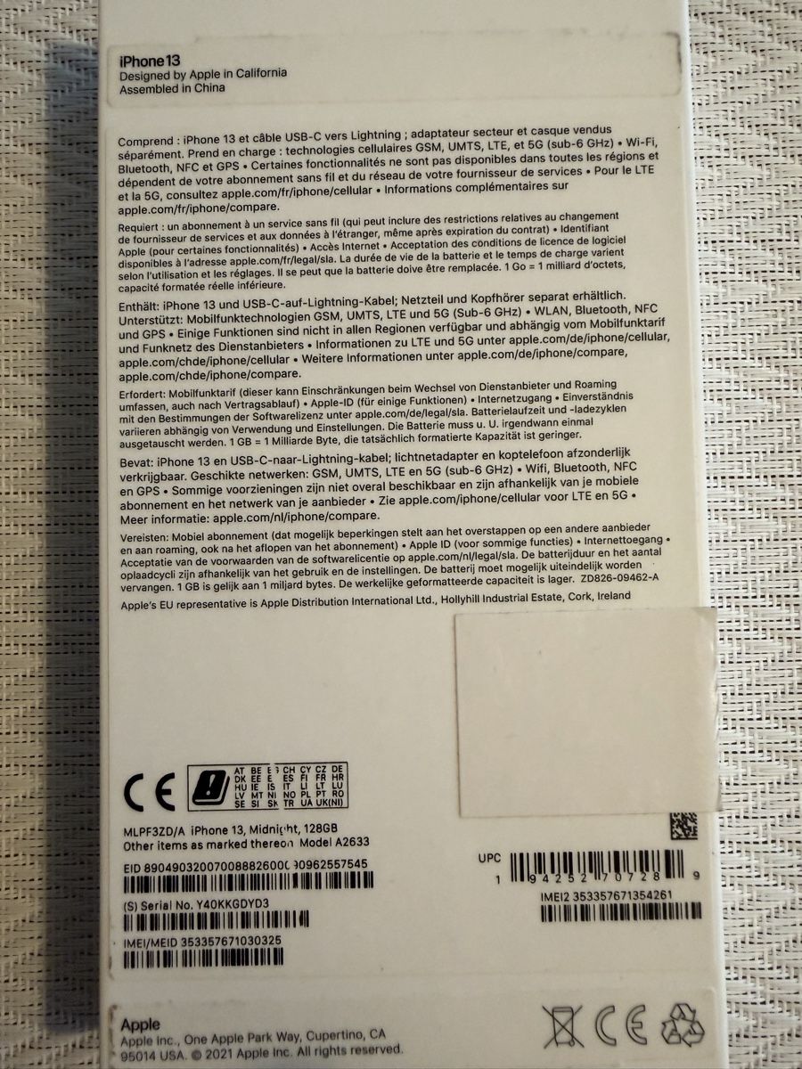 Apple Telefoni cellulari / Smartphones: iPhone 13  – Usato da Widen venduto da sp51 2