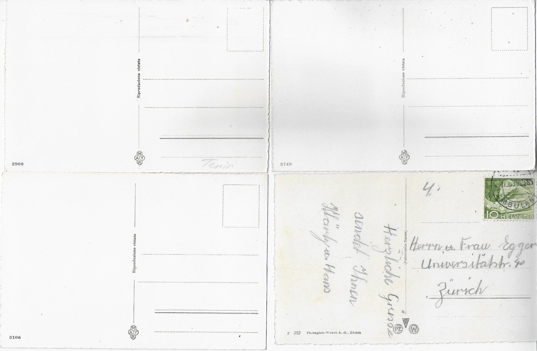 Cartoline postali: 4 AK Lugano – Usato da Ettingen venduto da Kartenplanet 1